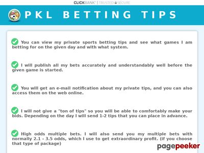 You Can View My Private Bets And See What Games I Am Betting For On The Given Day And With What System. You Will Get An E-mail Notification About My Tips