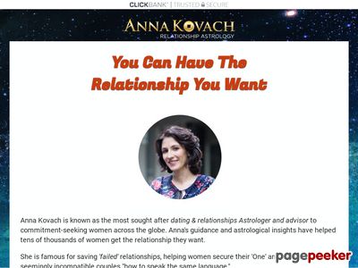 Millions Of Women Worldwide Trust Astrology When It Comes To Their Love Life. Anna's Love Compatibility Reading Helps Customers Boost Their Compatibility By Better Understanding Their Partner. Promote This Unique Product And Earn An Easy $40 Per Sale.