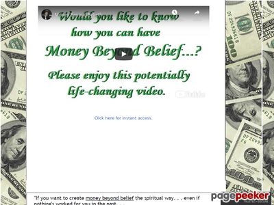 Money Beyond Belief - The Title Alone Says It (and Sells It!). Big Name Law Of Attraction Appeal (dr. Joe Vitale Of "the Secret") And Fantastic Material Means High Conversion Rate. Very Well Received Program "sells Like Crazy" Say Happy Affiliates.