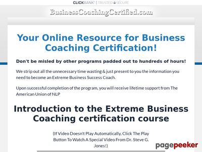 Business Coaching Certification Program By Steve G. Jones And Dr. Joe Rubino.