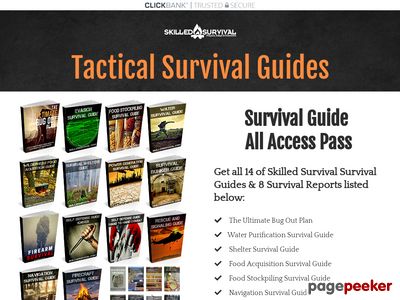 Brand New! Evergreen Offer For The Survival & Preparedness Niche. This All Access Pass Includes All 14 Of Skilled Survival's Tactical Survival Guides & 8 Survival Reports. Brand New On CB As Of 8/2019!