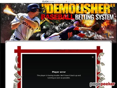 Earn Lifetime Residual Commission! Author Of The Best-selling Sports Betting System Of All Time Is Back With The Latest Release Of The Demolisher Baseball Betting System! Backed With Thousands Of Testimonials