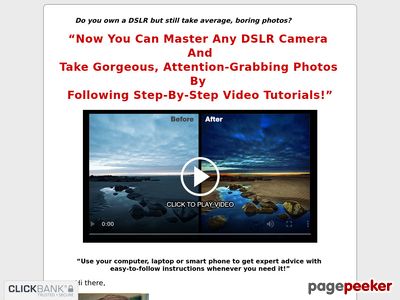 New! From Creator Of #1 Photography Product On CB - Video Tutorials For Beginner And Hobbyist Photographers. Anyone With A Dslr Camera Will Want To Get Their Hands On This!