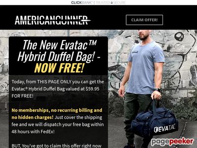 Promote The Evatac Hybrid Duffel Bag And Earn 50% Of Every Initial Sale And 25% On Every Upsell! This Is A High Quality Product That Will Sell To Fitness