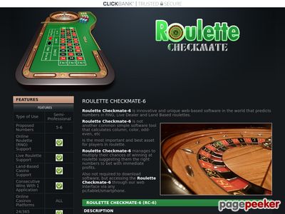 Roulette Checkmate Offers 7 Innovative Software In The World That Predict Numbers In Rng / Live Dealer / Land Based Roulettes. Web Based Interface Provided Via Any Pc/tablet/smartphone. Gaining Profits In Over 340+ Online Casinos. Live Support For All.