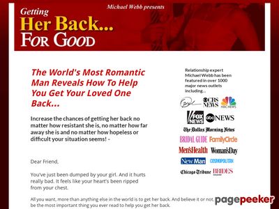 Michael Webb Has Been On Oprah And Has Made Over 500 Media Appearances. Thats Why His Conversions Are Through The Roof. He Has Helped 1000s Of Men Over The Last 15 Years. Proven Record. Https://getmyloverback.com/affiliate-program - 69% Plus Back End.