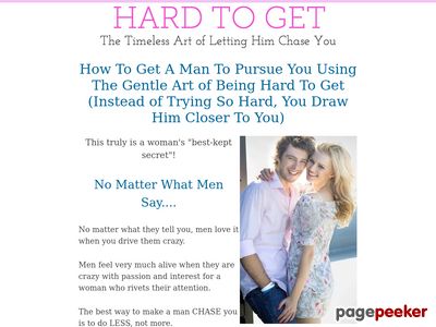 A Woman's Best Kept Secret! The Truth About Being Hard To Get