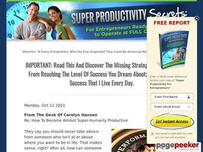 Earn 75 Percent Promoting The Guide That Teaches Entrepreneurs To Identify Their Productivity Shortcomings And Eliminate The Bad Habits That Keep Them From Working At Full Money-making Capacity. Http://superproductivitysecrets.com/performance/affiliates