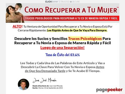 Gana Dinero Con El Mejor Producto De CB Para Recuperar Novias O Esposas. Excelente Conversion. Alta Comision Del 75%. 3 Upsell (productos Relacionados). Ofrecemos Ayuda A Afiliados: Http://www.comorecuperaratumujer.com/afiliados.html