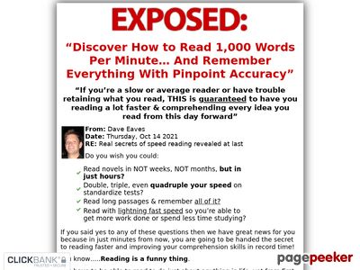 Hot Speed Reading Offer For Affiliates. Can Make Over $40.00 On A Low Ticket ($27) Offer. Upsells Converting At Over 50%. Get Max 75% Payout Just Give Away Cool Free Stuff. Marketing Tools At Https://fastspeedreading.com/affiliates.html