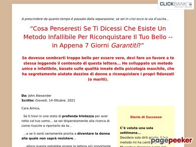 Cosa Penseresti Se Ti Dicessi Che Esiste Un Metodo Infallibile Per Riconquistare Il Tuo Bello -- In Appena 7 Giorni Garantiti? The Italian Version Of " How To Get A Guy Back " By John Alexander