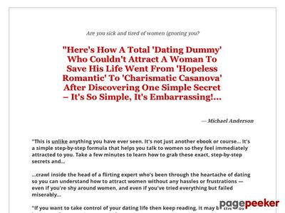 Best-selling Guide On How To Talk To Women So They Find You Totally Irresistible. You Can Pick Up And Be Dating Any Woman You Want. 1/37 Conversions. Gold Version Pays Over $40 Commission. 75% Commission.