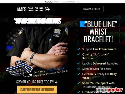 Give Away This Thin Blue Line Wrist Band And Earn 50% On The Shipping And 25% On Every Upsell!