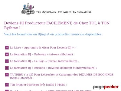 La Guerre Des Potards© Propose Des Formations Sur Le Mix Et Sur La Musique Assistée Par Ordinateur Pour Apprendre À Devenir Dj Producteur. - Nombreux Outils De Promotion (espace Affiliés). - Des Nouveaux Produits En Préparation.