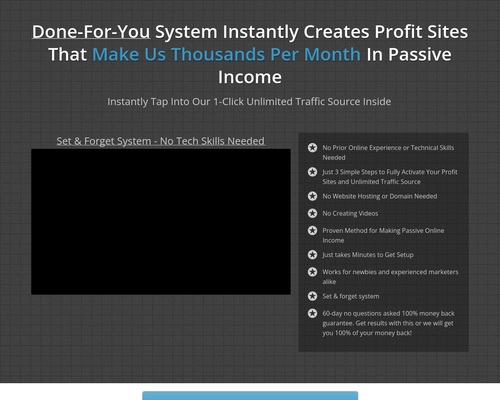 1-click Traffic System Floods Money Sites With Buyer Traffic