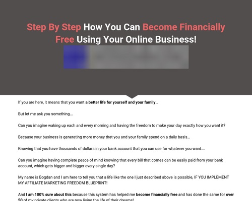 Affiliate Marketing Freedom Blueprint – Over $500 Per Sale