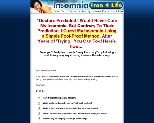 Insomnia Free 4 Life ~ 7.45% Conversions