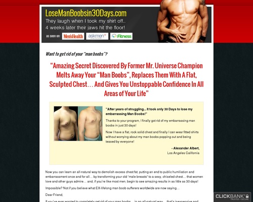 Lose Manboobs In 30 Days – High Converting Offer