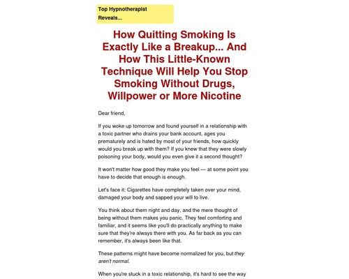 The Smoking Breakup Plan