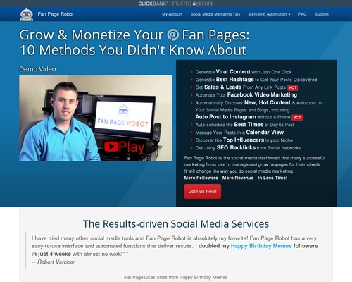 Fan Page Robot – Automated System To Grow Social Media Fanbase & Leads