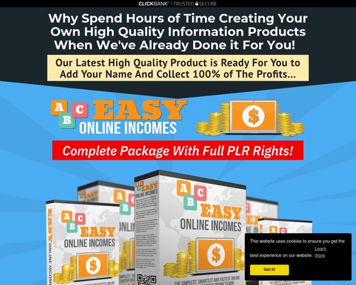 Easy Online Incomes Complete PLR Package