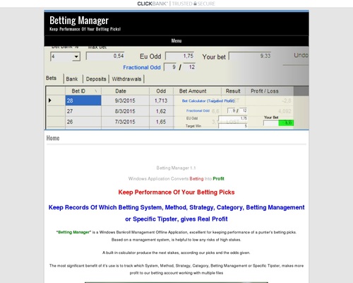 Betting Manager – Manage And Calculate Your Bets & Raise Your Profits