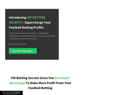 Vip Betting Secrets – New 2021 – 50% Recurring Commission