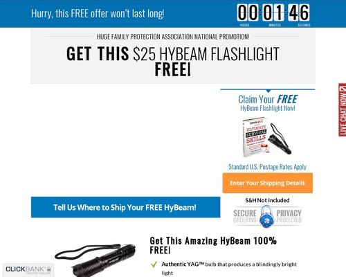 Free Hybeam Tactical Flashlight Converts 14.49 Percent – Survival Life