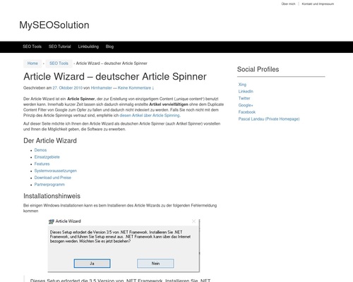 Article Wizard – Deutscher Article Spinner