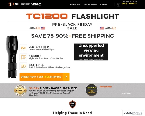 Tactical Flashlight, Camping, Survival & Outdoor Gear