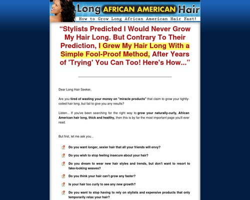 Long African American Hair ~ Hot Niche With High Conversions