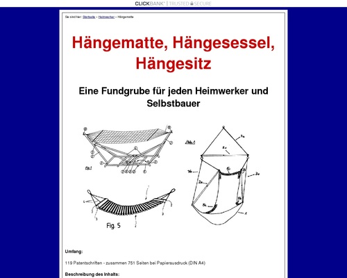 Hängematte, Hängesessel, Hängesitz Technik