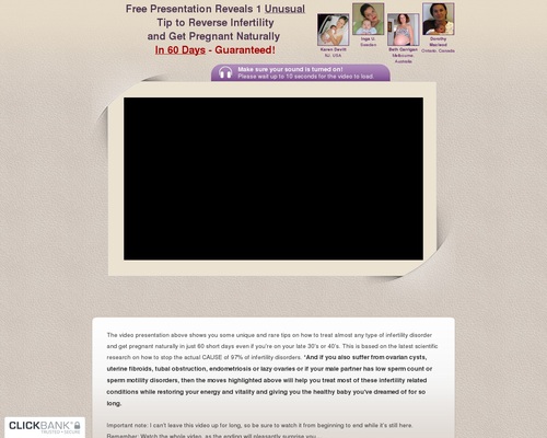 Pregnancy Miracle(tm)~ Top CB Infertility Offer~ $100 Bonus~ 90% Comm