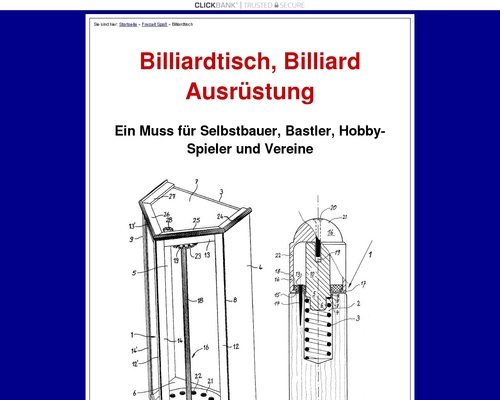 Billiardtisch, Billiard Ausrüstung Technik