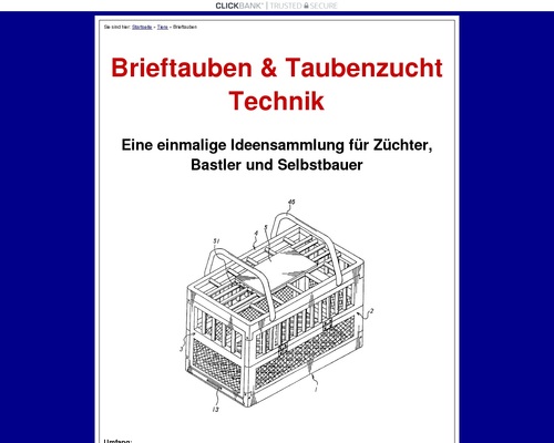 Brieftauben, Taubenzucht, Taubenschlag Technik