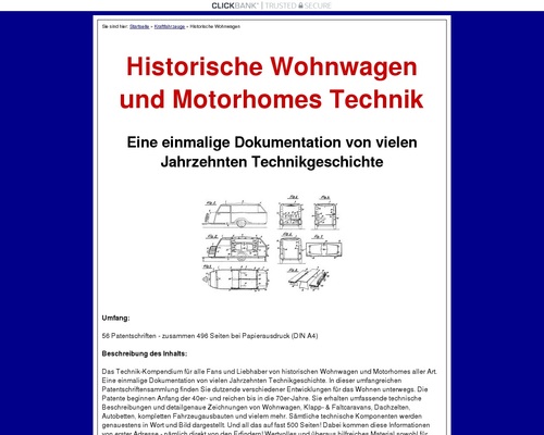 Historische Wohnwagen und Motorhomes Technik