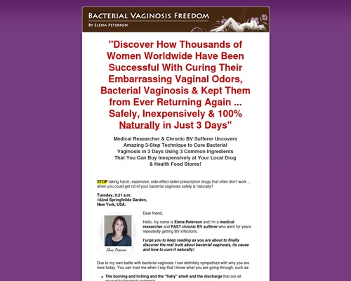 Bacterial Vaginosis Freedom  **Highest Payout :: $26.3/Sale **