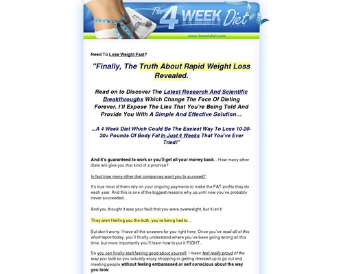 4 Week Diet – Supercharged Weight Loss