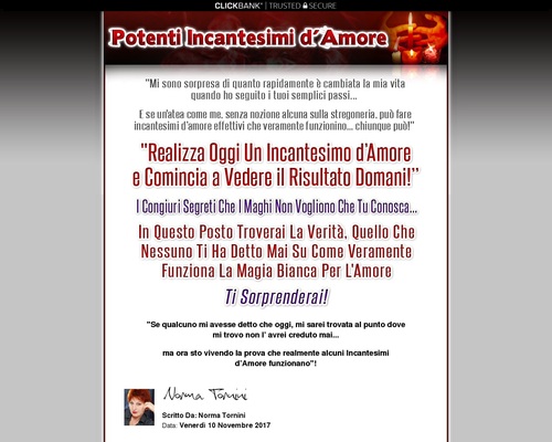 Incantesimi d amore – successo nelle vendite