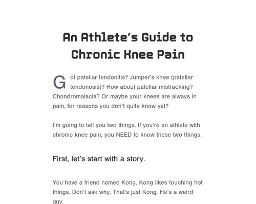 An Athlete’s Guide to Chronic Knee Pain