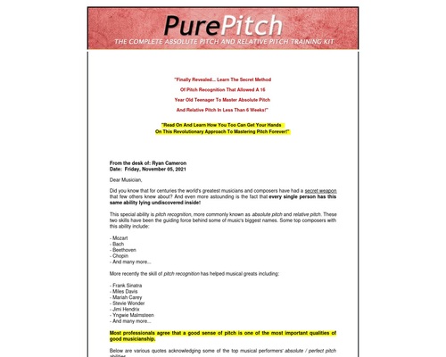 The Pure Pitch Method – Perfect Pitch Ear Training –