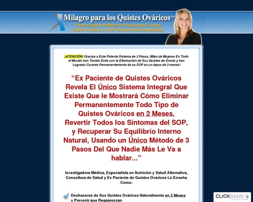 Milagro para los Quistes Ováricos(TM): Ovarian Miracle(TM) In Spanish!