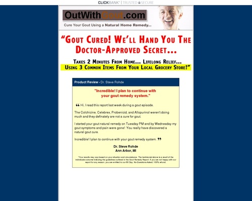 Gout Natural Remedy Report! Promote Today. Make $. $50 Bonus Offer!