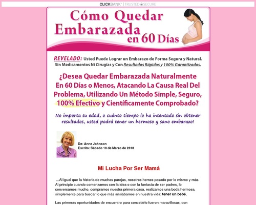 Como Quedar Embarazada Naturalmente en 60 días. No Opt-In