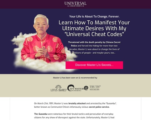 Master Li’s Universal Cheat Codes – Manifestation Grabovoi HUGE $ EPC