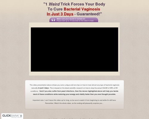 BV No More ™~ Top Converting Bacterial Vaginosis Offer On Cb!