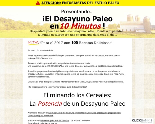 Spanish version of Paleo Breakfast Bible