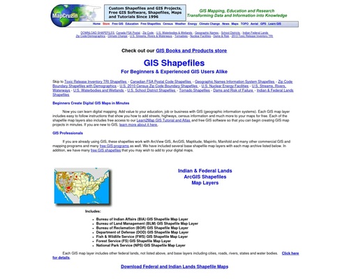 MapCruzin Free GIS Software, Maps and Free and Low Cost Shapefiles