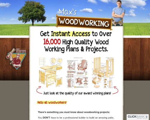 New – Maxs Woodworking 75% commish plus upsells