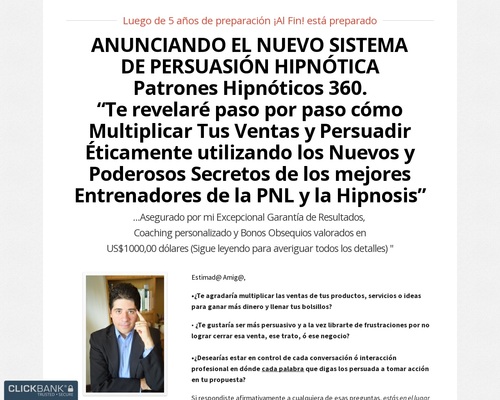 Patrones Hipnoticos 360 Persuasion Ventas PNL Hipnosis Coaching